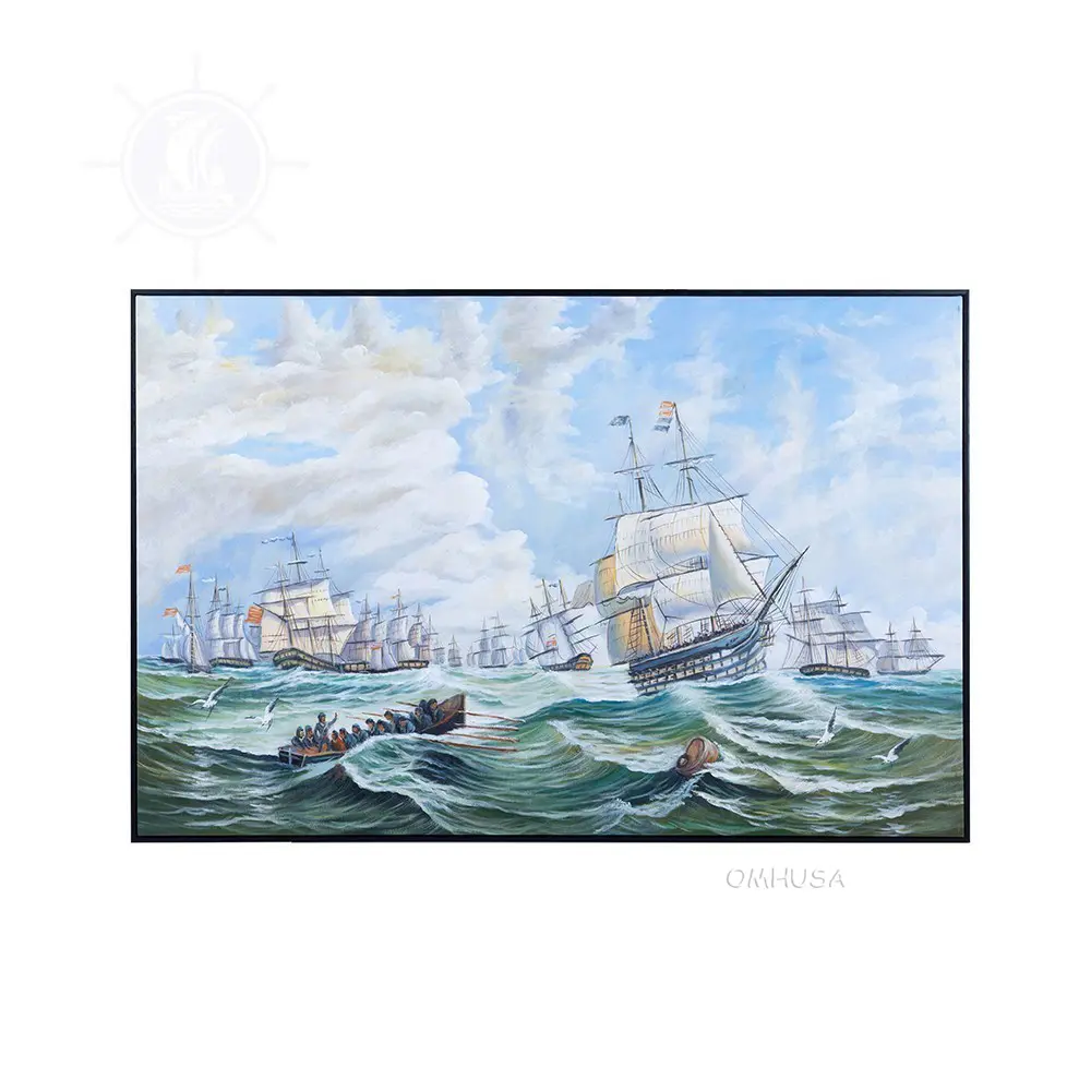 AF003 The Channel fleet in heavy weather - Canvas Painting AF003 - THE CHANNEL FLEET IN HEAVY WEATHER - CANVAS PAINTING L00.WEBP